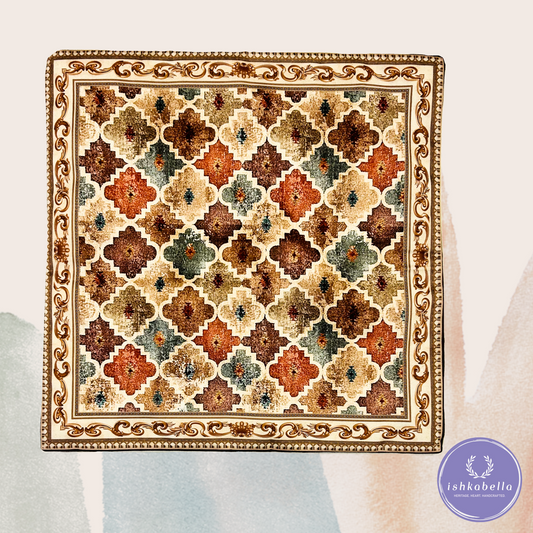 Multicolor Printed Square Pattern Cushion Cover – Cotton Base