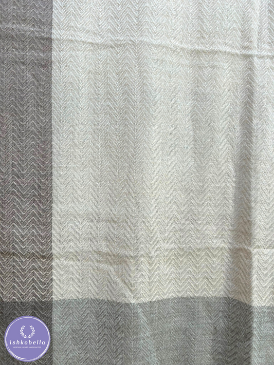 Wave Weave 100% Cashmere Pashmina Stole – Grey and Monochrome Gradient | ishkabella