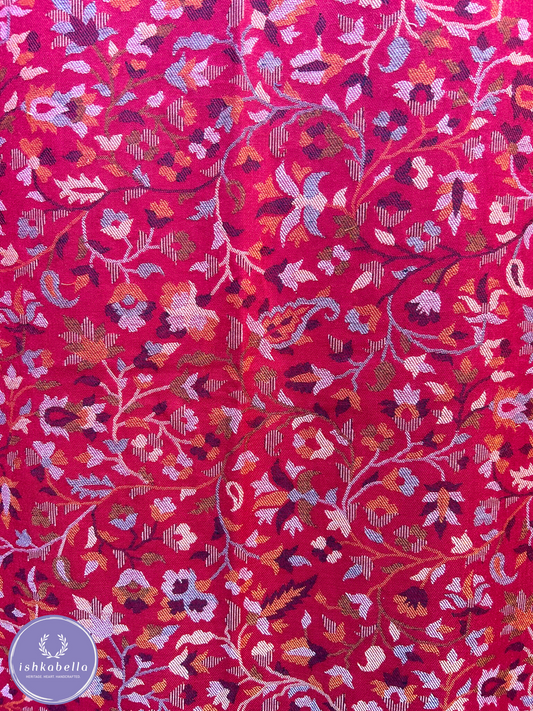 Kani Weave Fine Wool Stole – Crimson Red | ishkabella