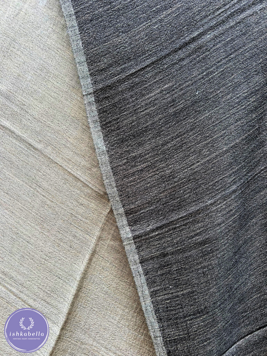 Reversible Tinted 100% Cashmere Pashmina Stole – Grey & Charcoal | ishkabella