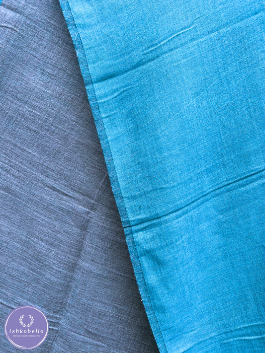 Reversible Tinted 100% Cashmere Pashmina Stole – Turquoise & Cadet Blue | ishkabella