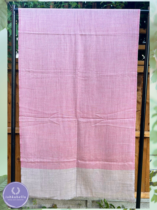 Fine Stripe Diamond Weave 100% Cashmere Pashmina Stole – Blush Pink and Grey Harmony | ishkabella